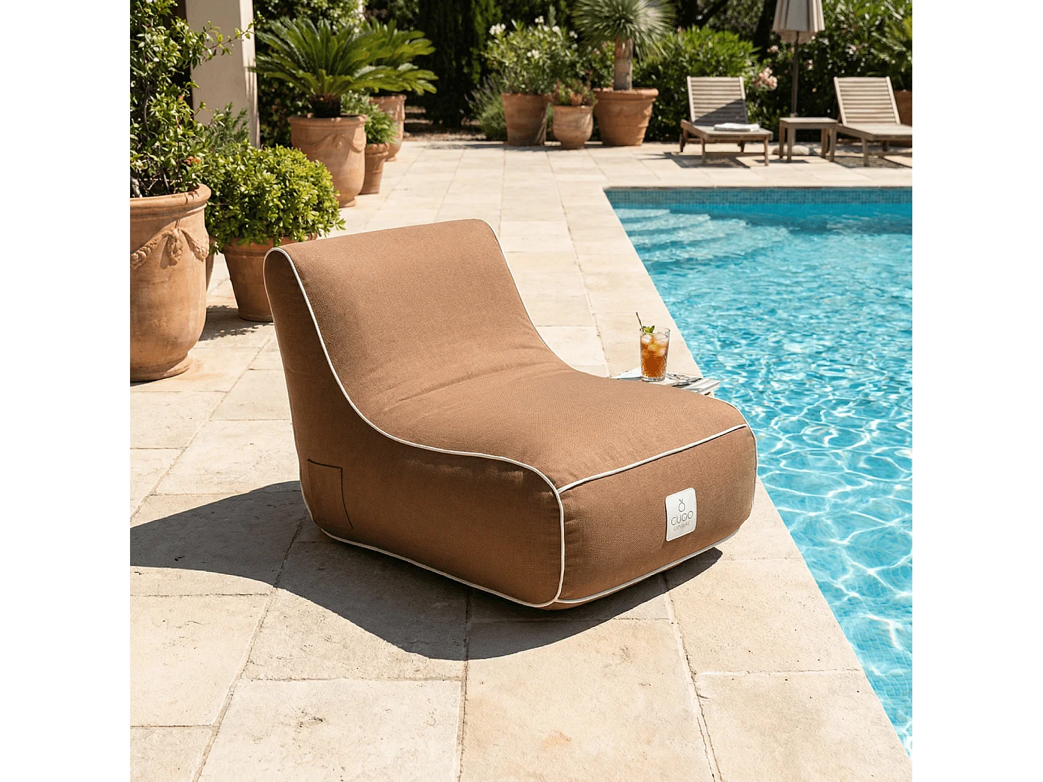Coco Lounge Fauteuil de jardin gonflable RIVIERA  ambiance Moka chocolat