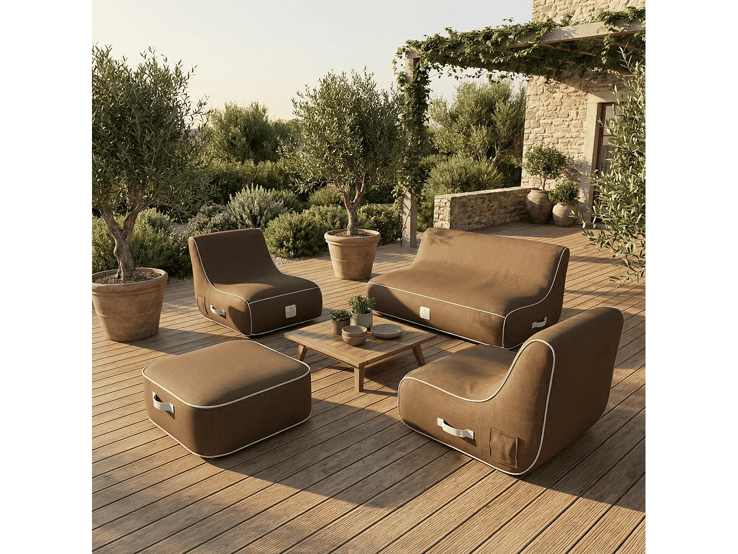 Coco Lounge Aufblasbares Gartenset Moka Schokolade