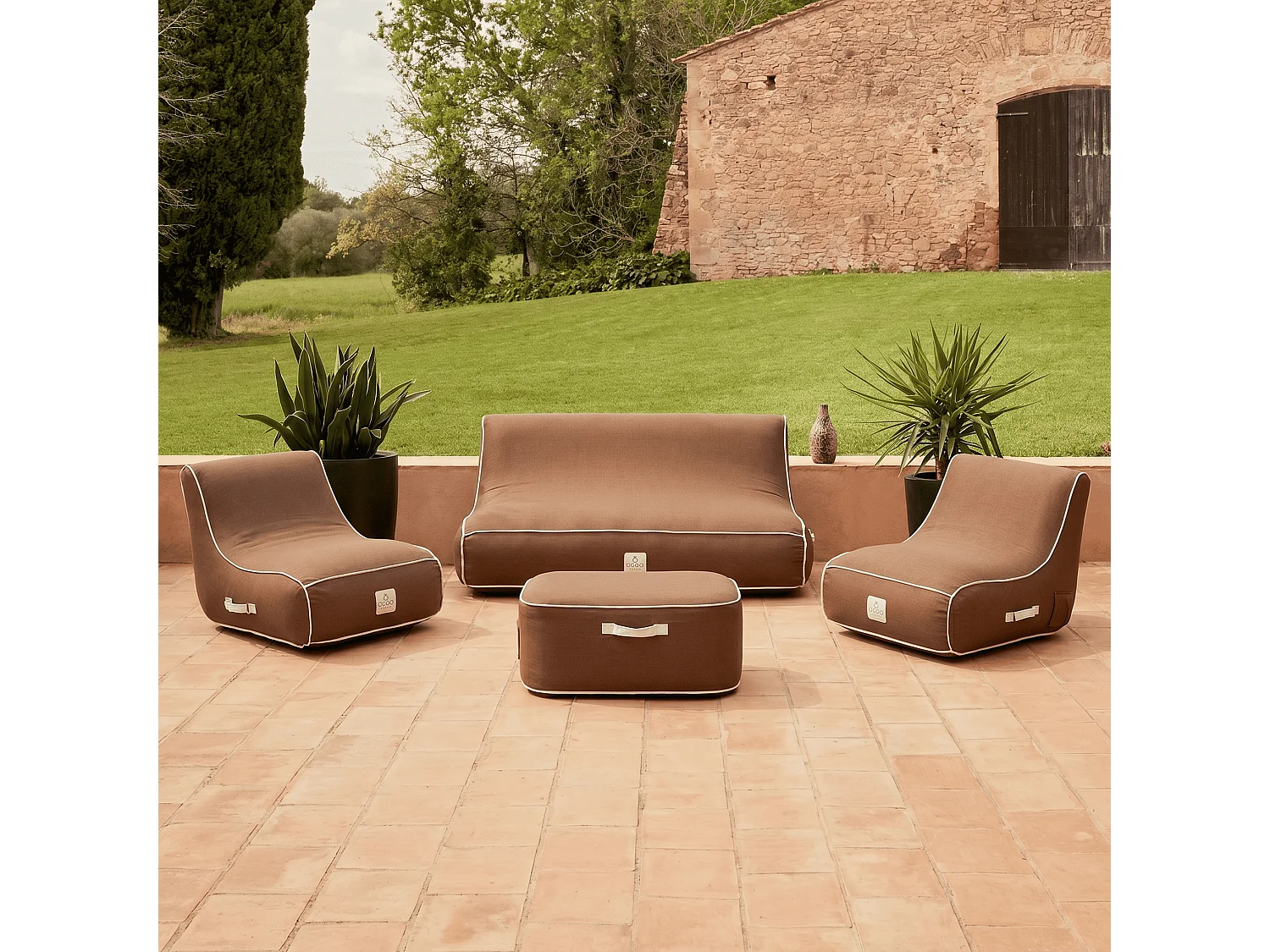 Coco Lounge Salon de jardin gonflable Boho Moka chocolat