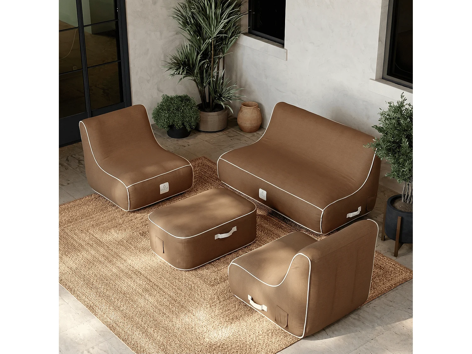 Coco Lounge Salon de jardin gonflable Boho Moka chocolat