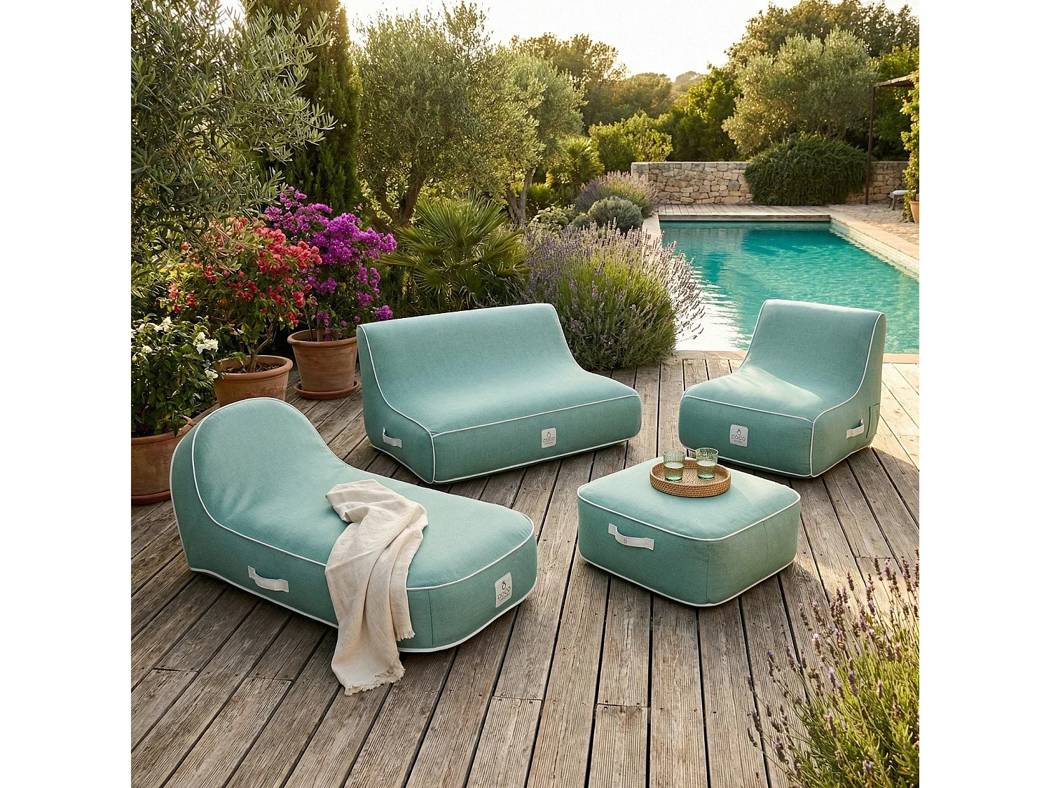 Coco Lounge Aufblasbares Gartenset Soge Wassergrün