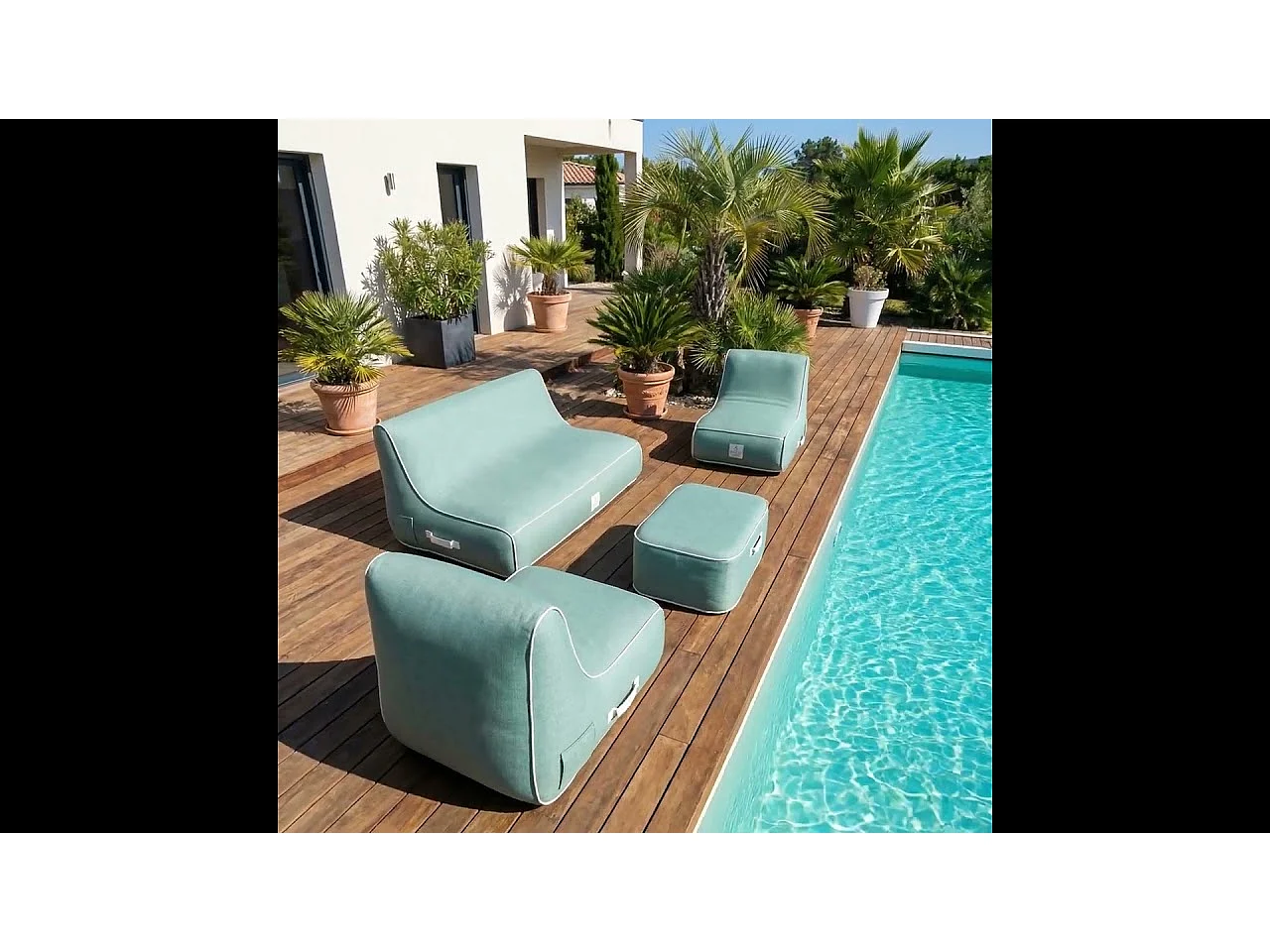 Coco Lounge Salon de jardin gonflable Soge vert d'eau