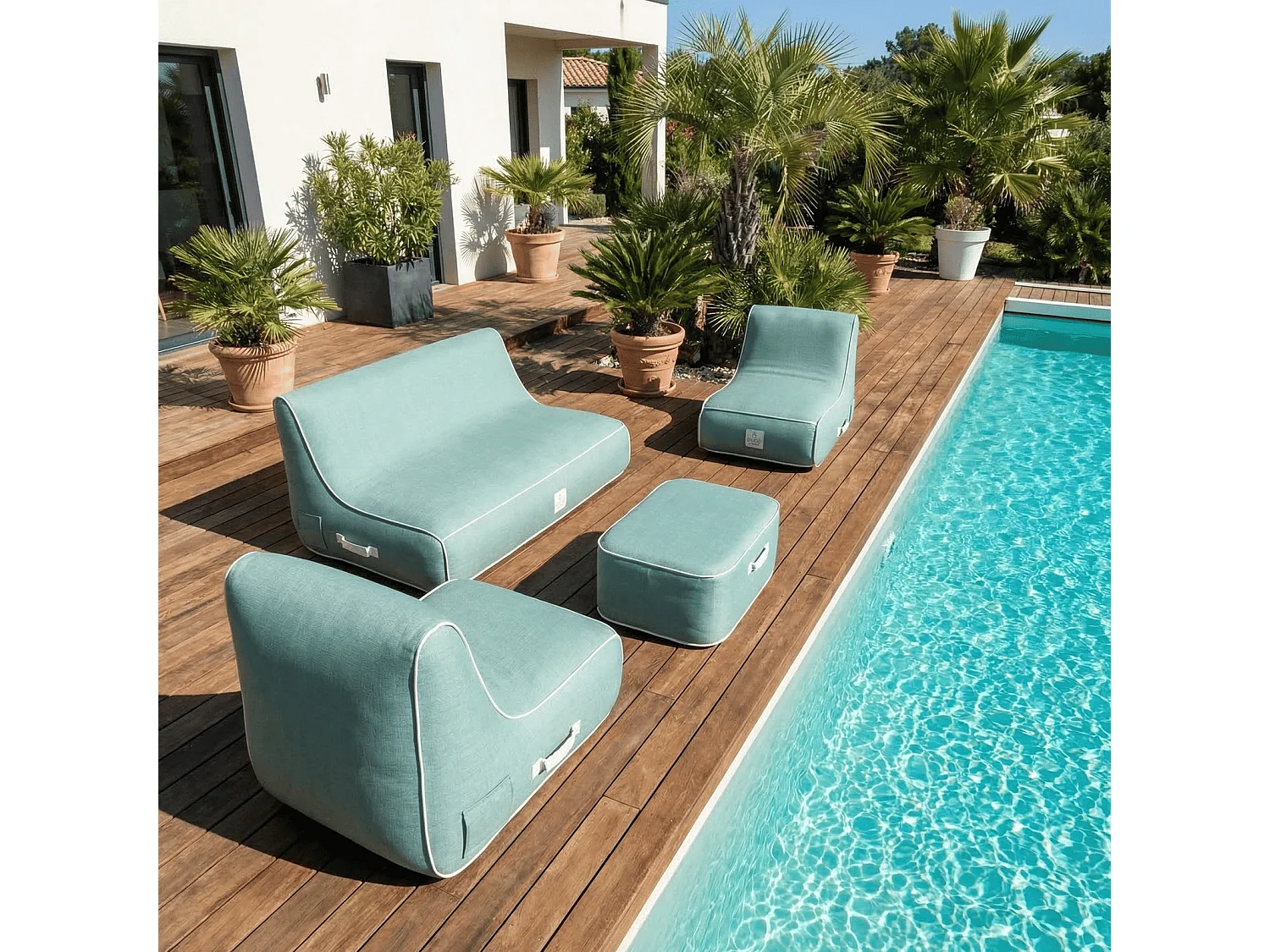 Coco Lounge Salon de jardin gonflable Soge vert d'eau