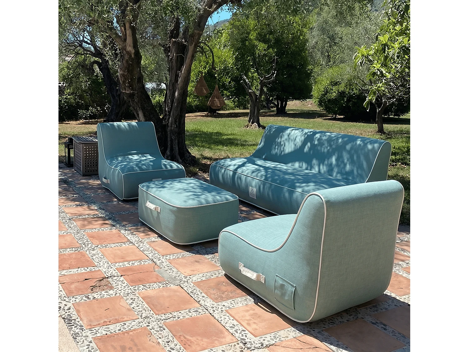 Coco Lounge Salon de jardin gonflable Soge vert d'eau