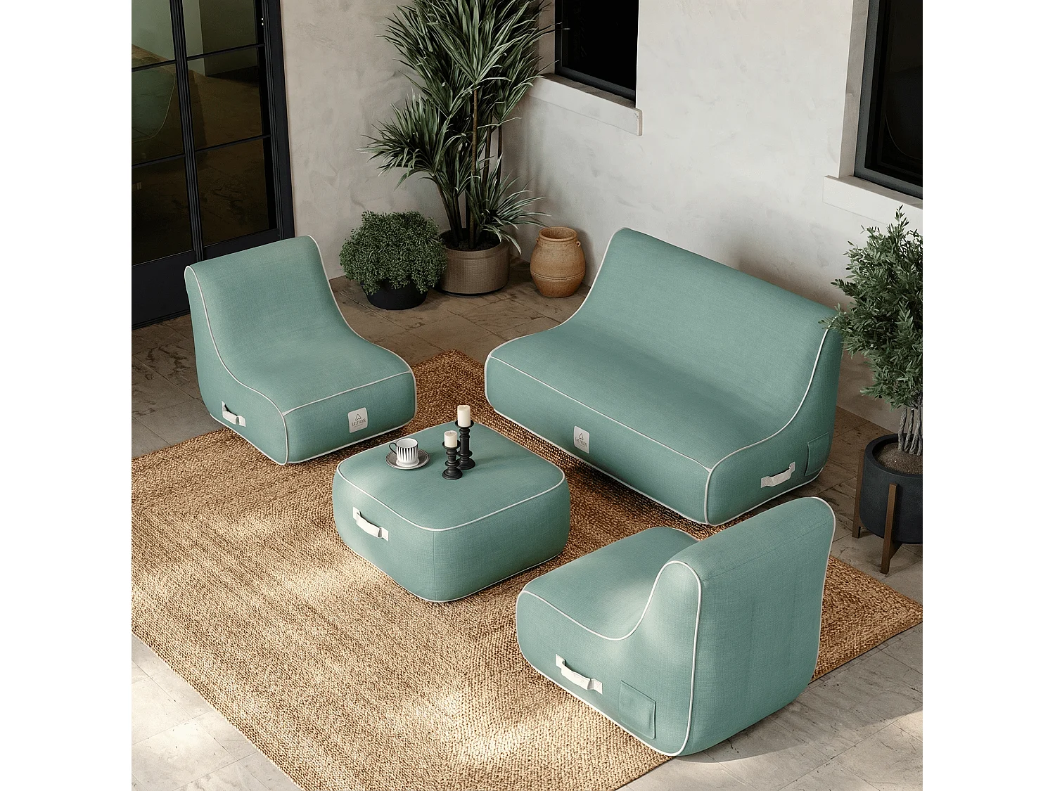 Coco Lounge Salon de jardin gonflable Soge vert d'eau