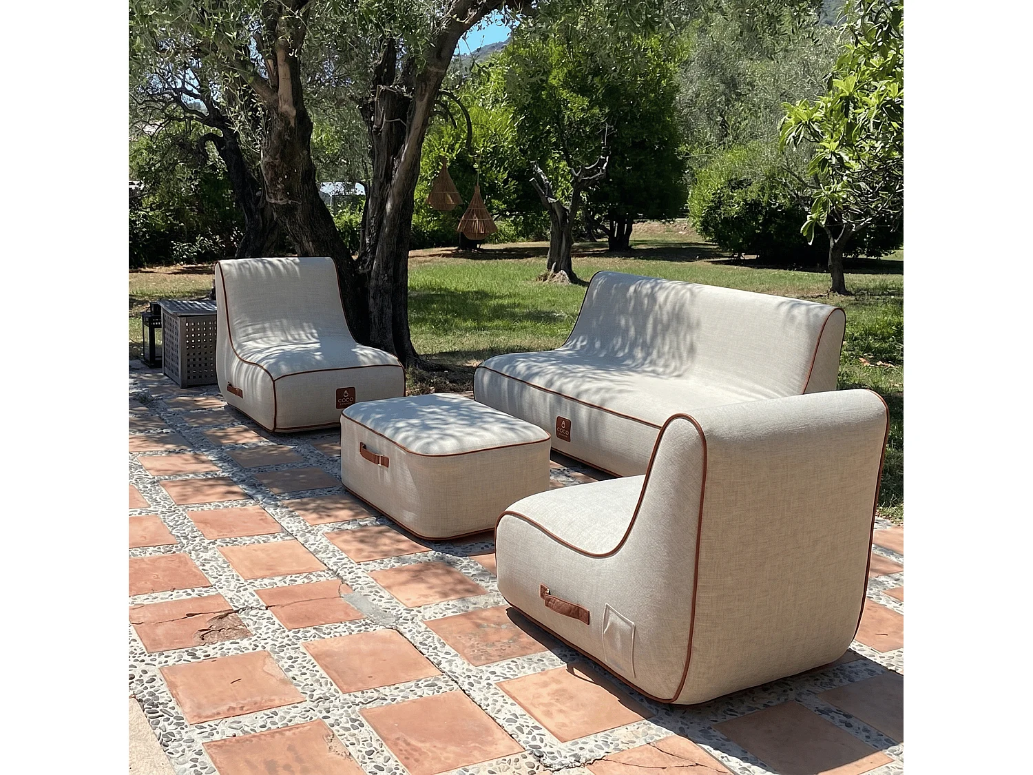 Coco Lounge Salon de jardin gonflable Aloha blanc cassé