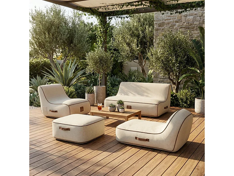 Coco Lounge Aufblasbares Gartenset Aloha Gebrochenes Weiß