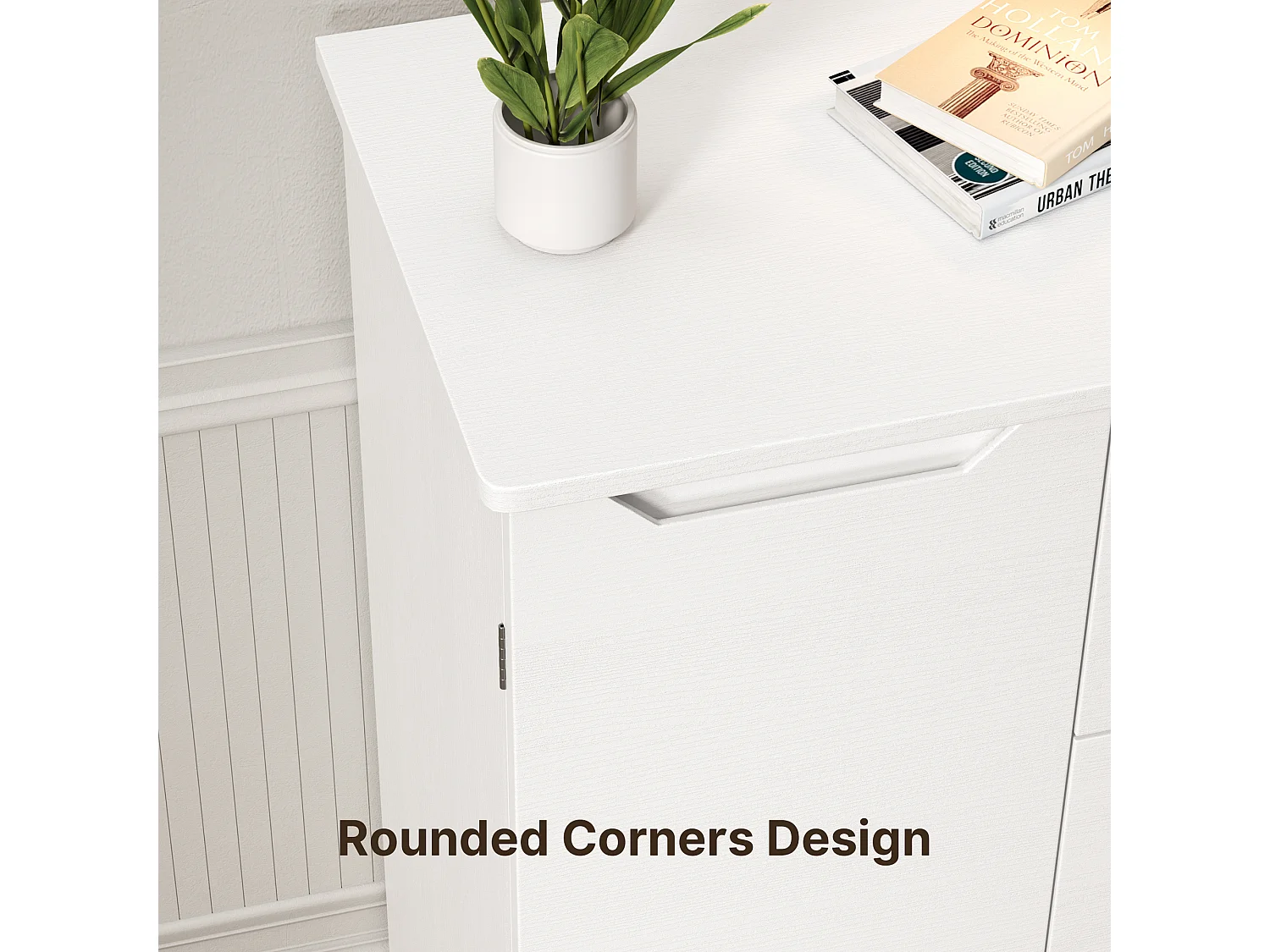 Bealife Armoire de Rangement 2 portes 3 tiroirs – Blanc 100×35×76 cm – Poignées invisibles, Fond de meuble surélevé，Anti-basculement – Salon, Chambre, Calle de bain