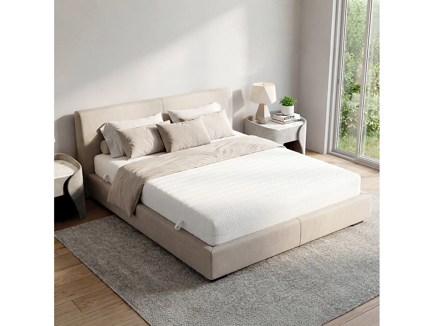 Matelas 90x200cm  Ressorts ensachés soutien medium épaisseur 20 cm