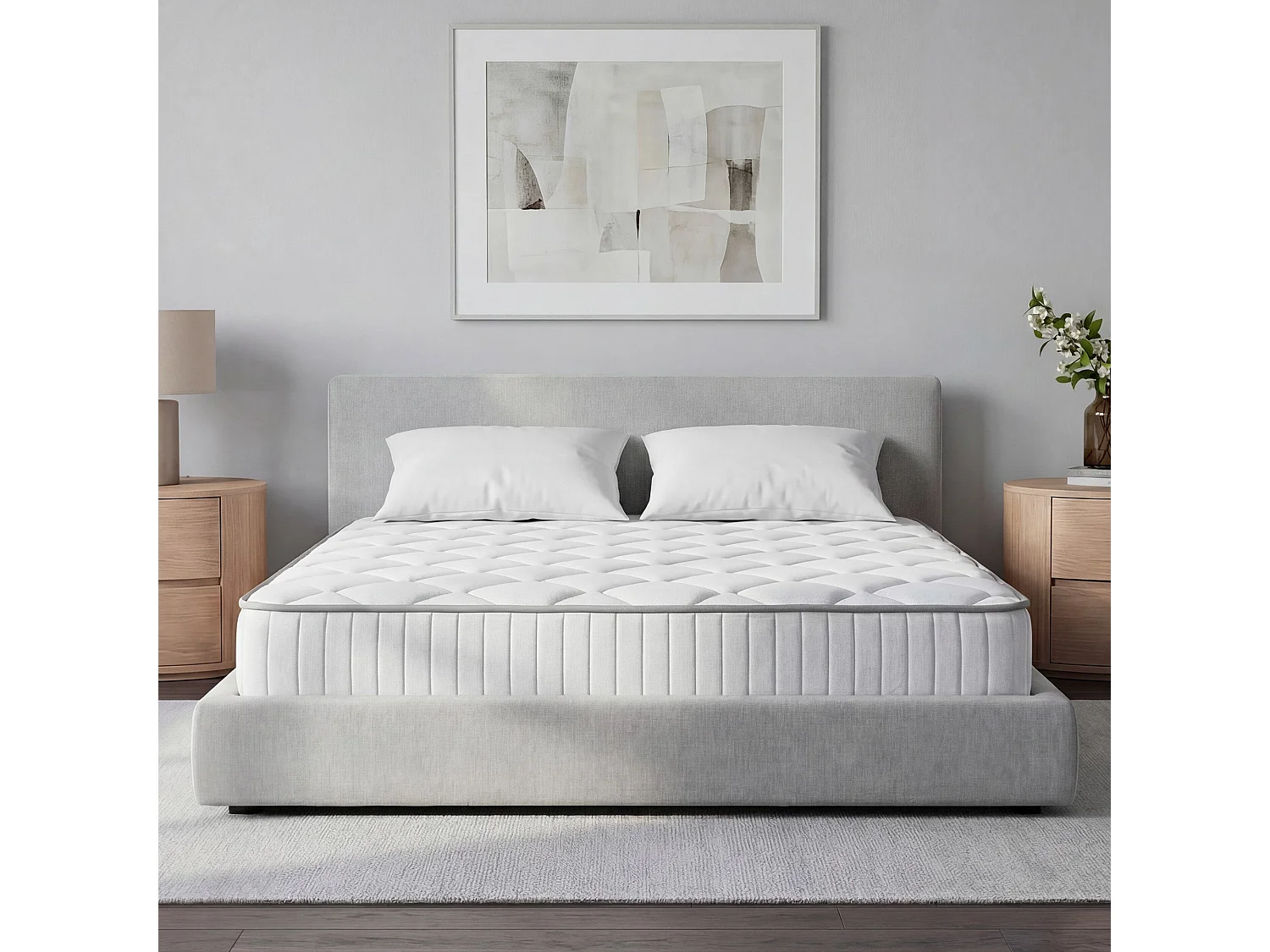 Matelas 90x200cm Ressorts ensachés soutien Medium épaisseur 20 cm