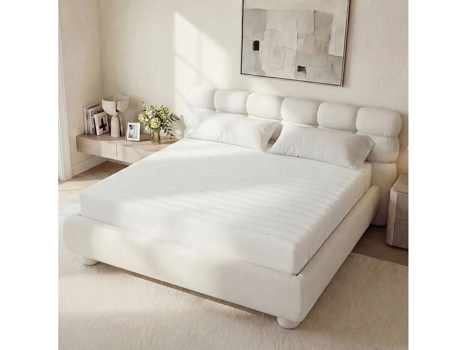 Matelas 140x190cm Ressorts ensachés soutien medium épaisseur 20 cm