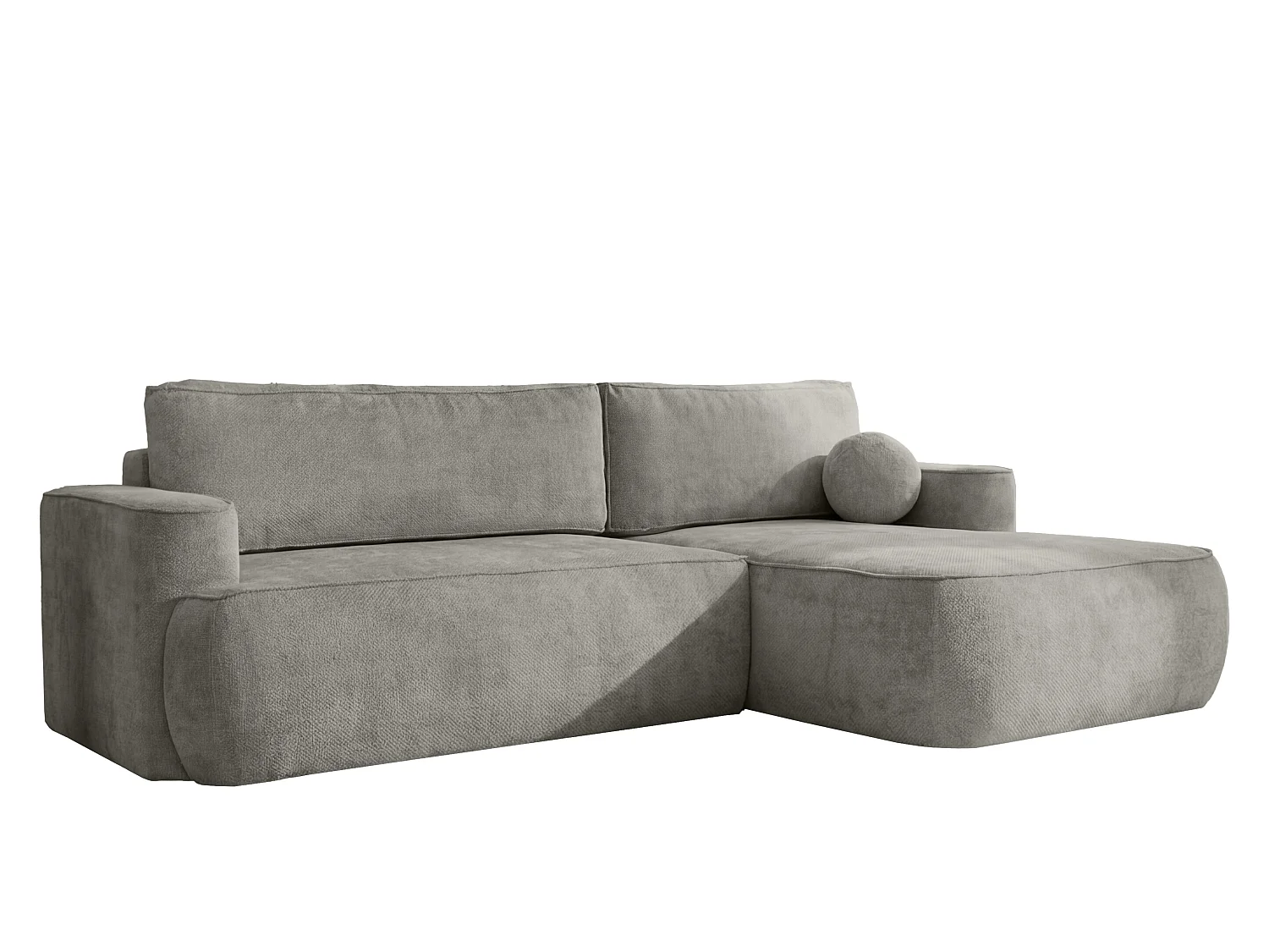 Canapé d'angle Moon, pour salon, avec fonction couchage, Flow, droit, gris foncé (17)