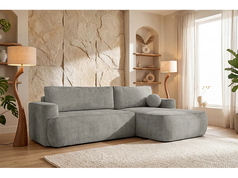 Narożnik Moon, do salonu, z funkcją spania, Flow, prawy, ciemnoszary (17)