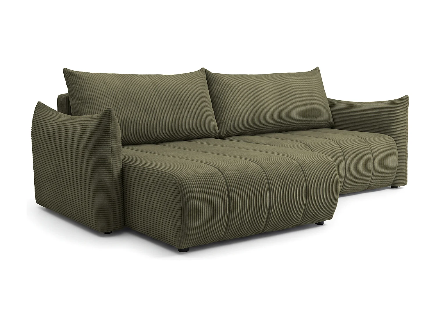 Narożnik Flo, z funkcją spania, do salonu, tkanina Poso, jasnozielony (46)