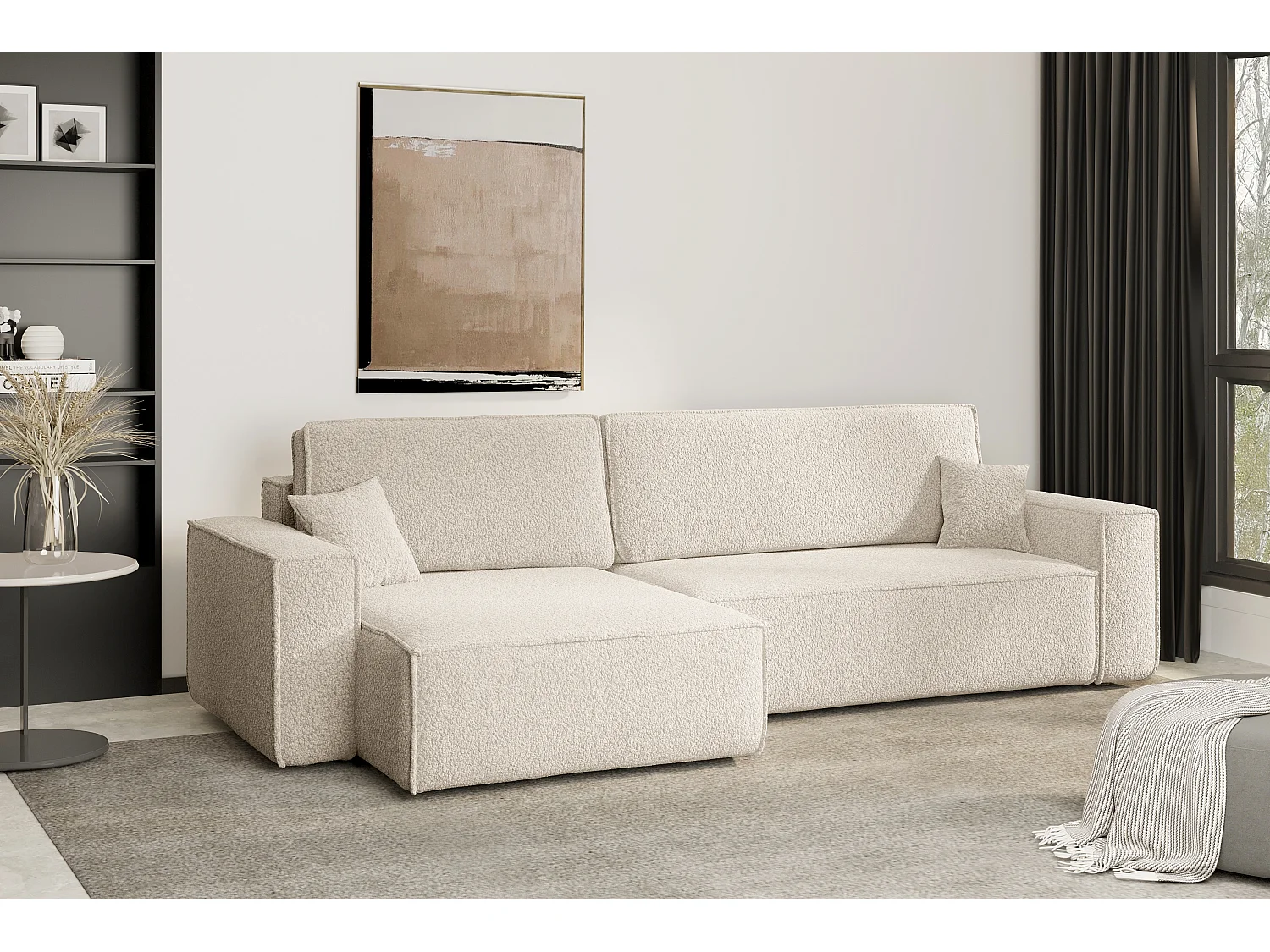 Narożnik Karl XL tkanina Quelle 02 kremowy