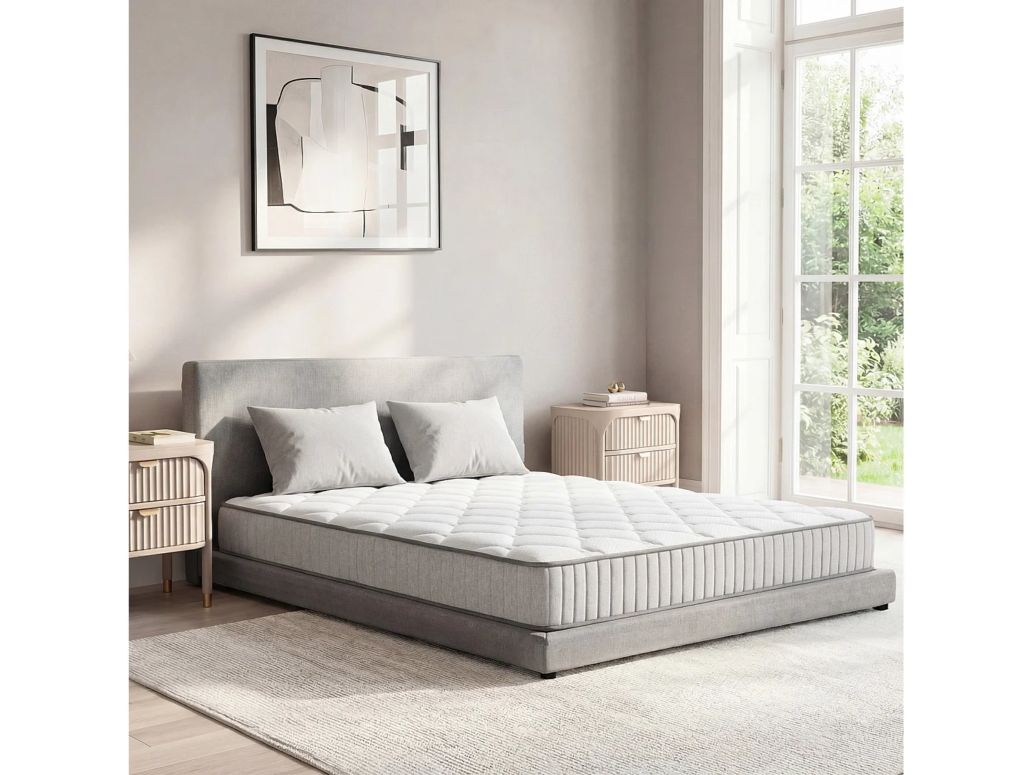 Matelas 140x200cm Ressorts ensachés soutien Medium épaisseur 20 cm