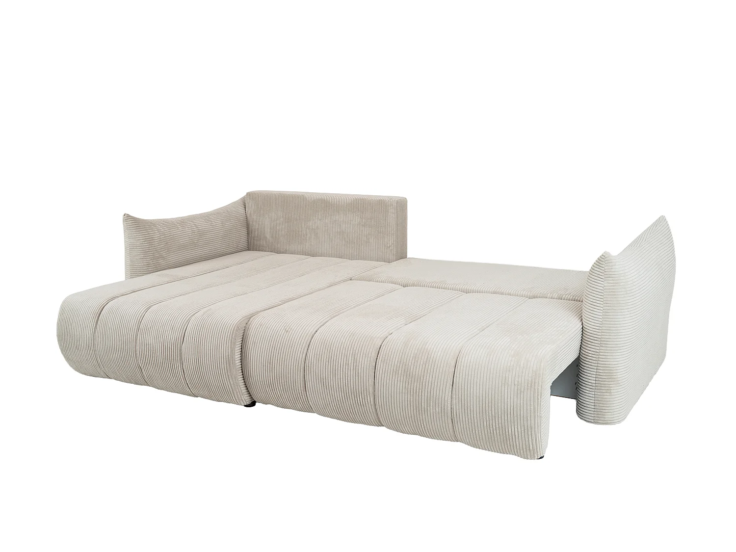 Canapé d'angle Flo, avec fonction couchage, pour salon, tissu Poso, cappuccino (02)