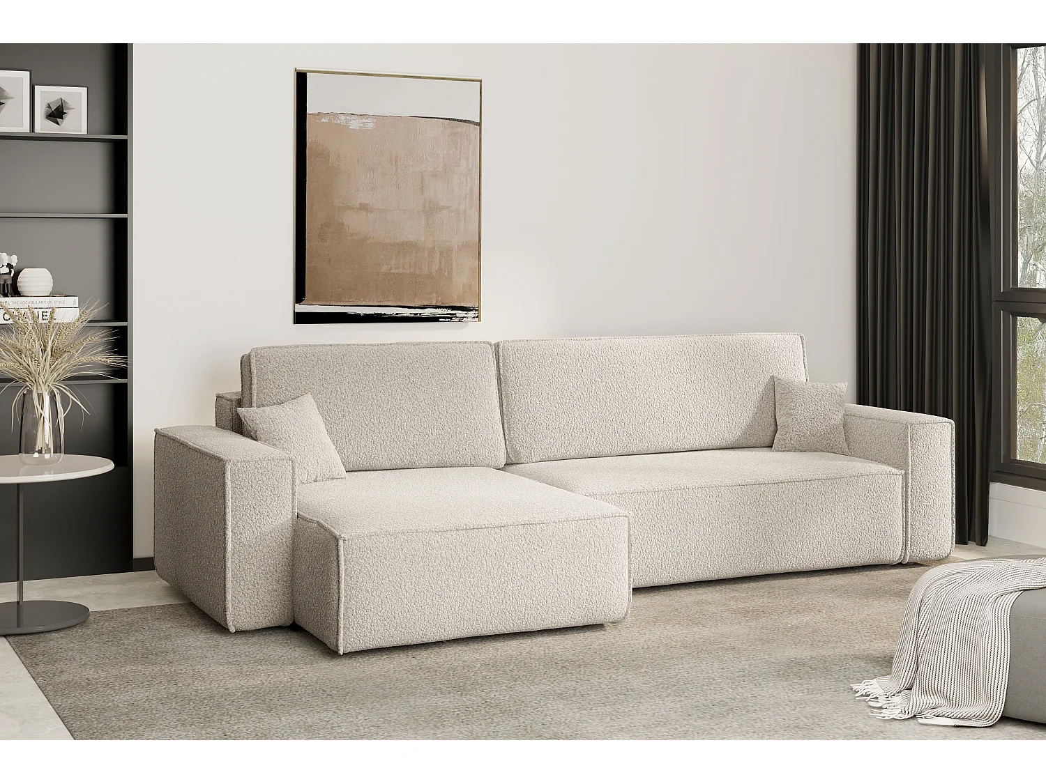 Narożnik Karl XL tkanina Quelle 03 jasnobeżowy