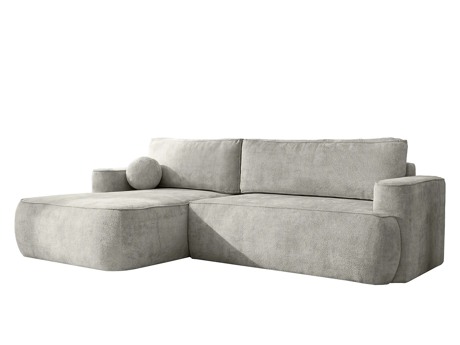 Canapé d'angle Moon, pour salon, avec fonction couchage, Flow, gauche, gris (16)