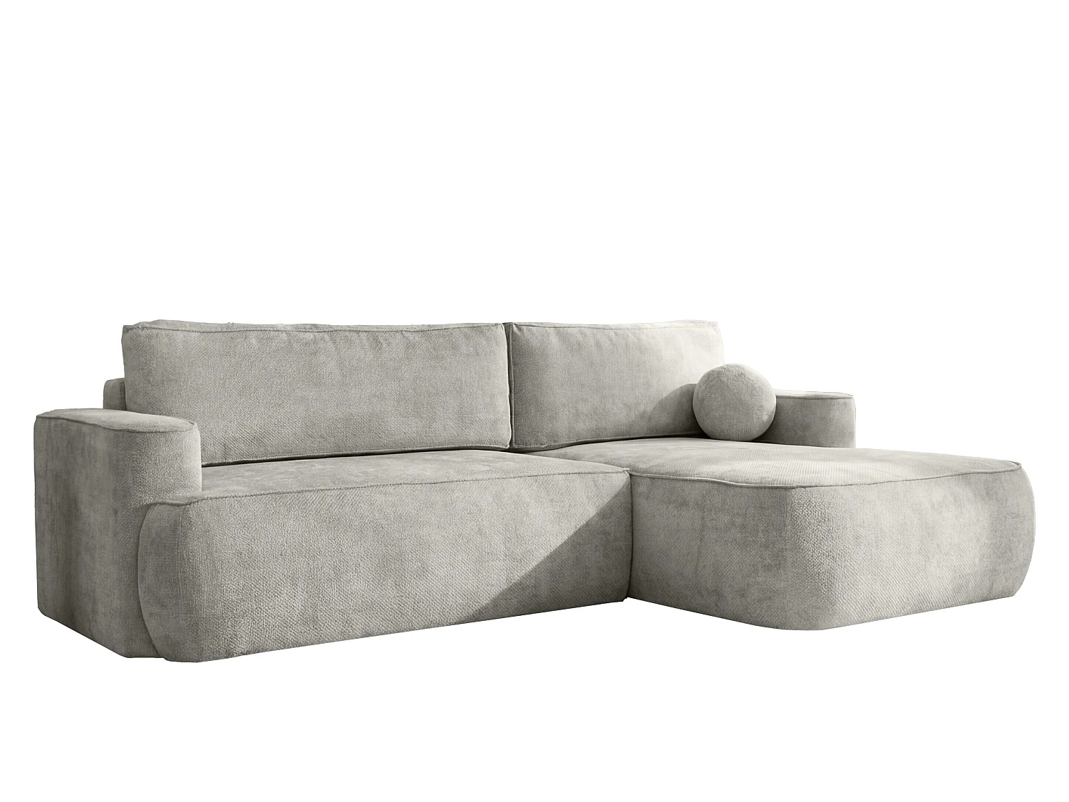 Canapé d'angle Moon, pour salon, avec fonction couchage, Flow, droit, gris (16)