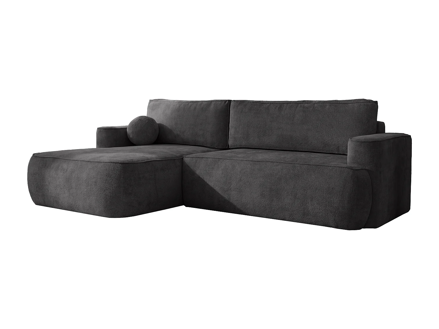 Narożnik Moon, do salonu, z funkcją spania, Flow, lewy, antracyt (21)
