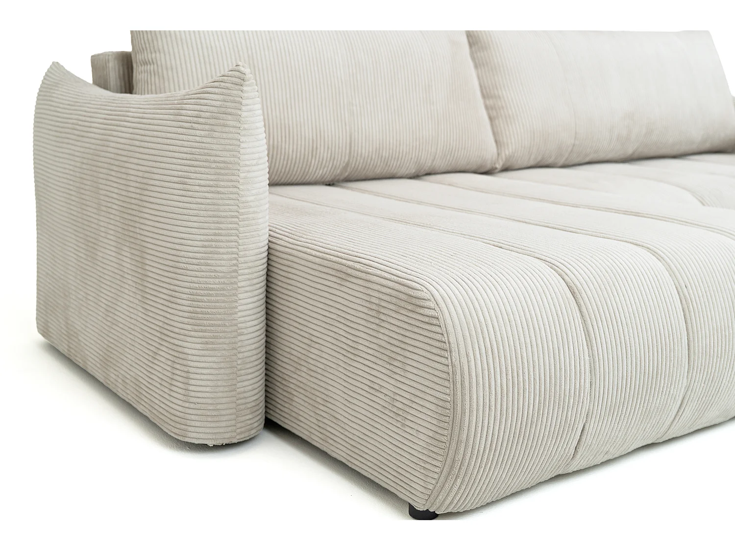 Canapé d'angle Flo, avec fonction couchage, pour salon, tissu Poso, marron (04)