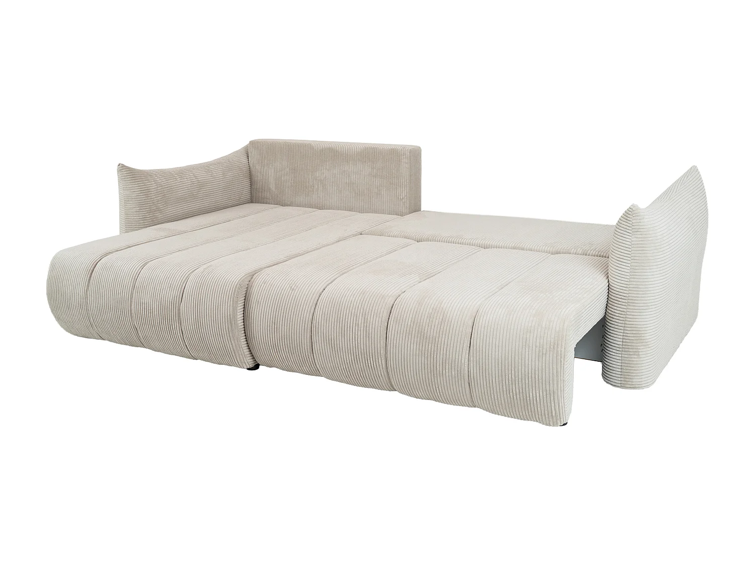 Narożnik Flo, z funkcją spania, do salonu, tkanina Poso, beż (100)