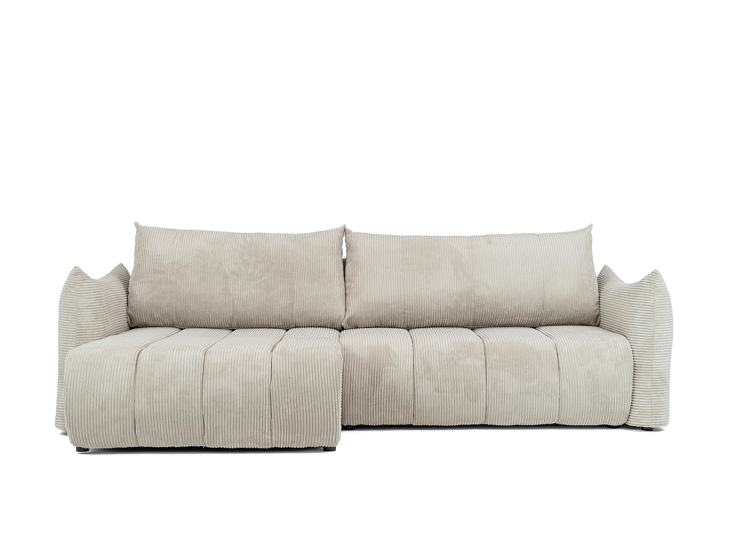 Canapé d'angle Flo, avec fonction couchage, pour salon, tissu Poso, beige (100)