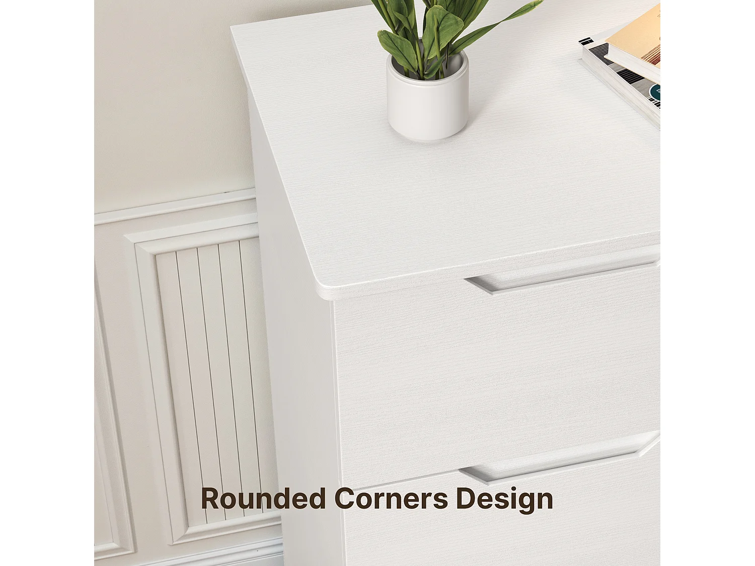 Bealife Armoire de Rangement 1 porte 3 tiroirs – Blanc 80×35×76 cm – Poignées invisibles, Fond de meuble surélevé，Anti-basculement – Salon, Chambre, Calle de bain