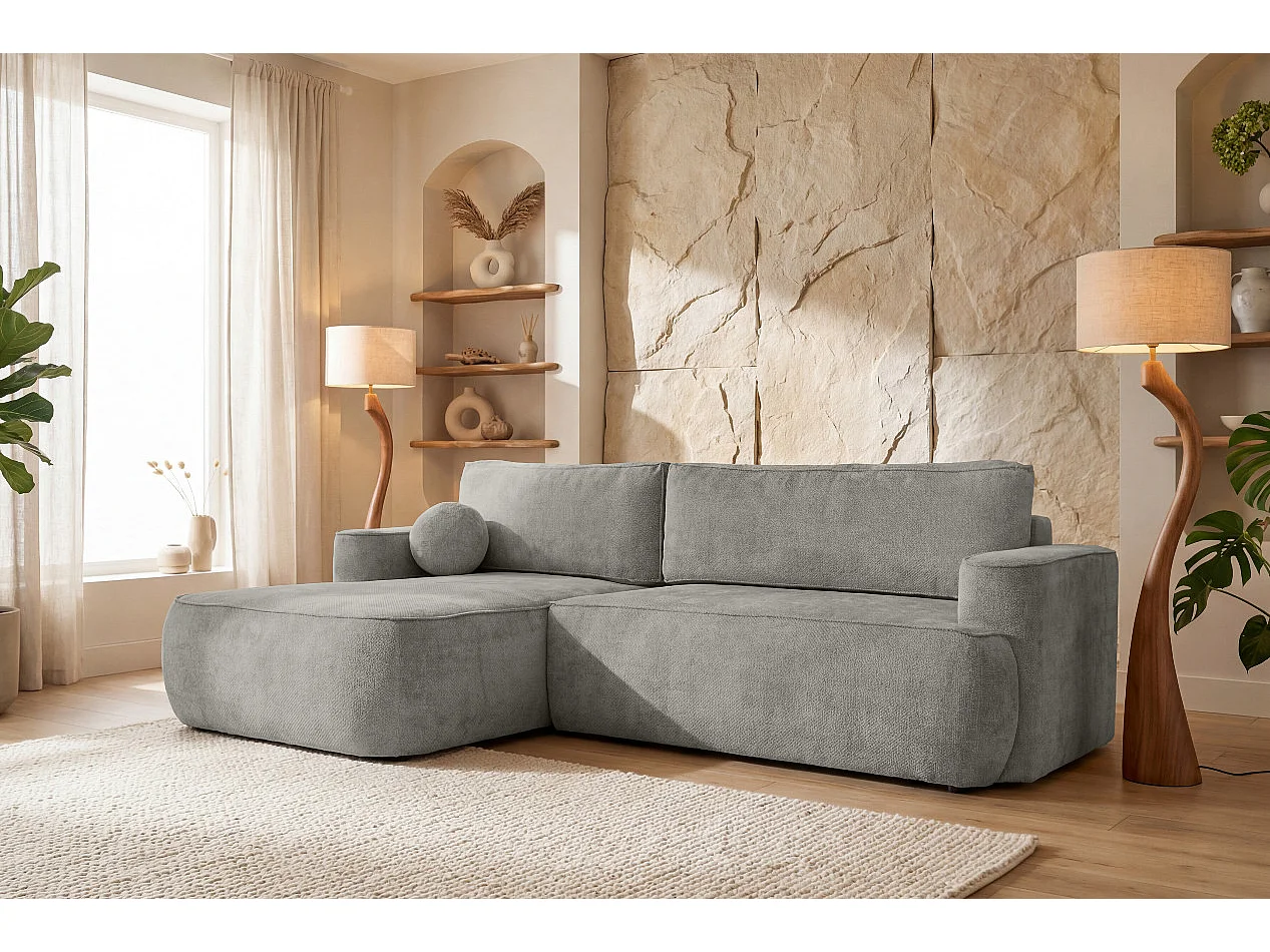 Narożnik Moon, do salonu, z funkcją spania, Flow, lewy, ciemnoszary (17)