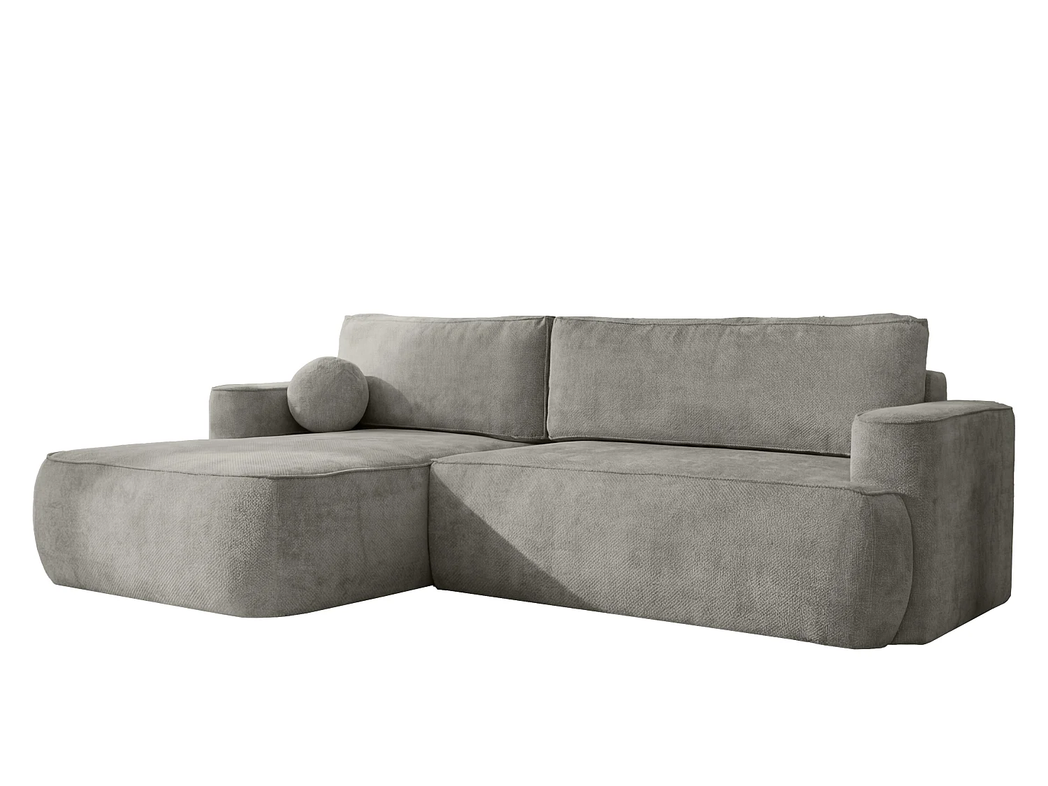 Canapé d'angle Moon, pour salon, avec fonction couchage, Flow, gauche, gris foncé (17)