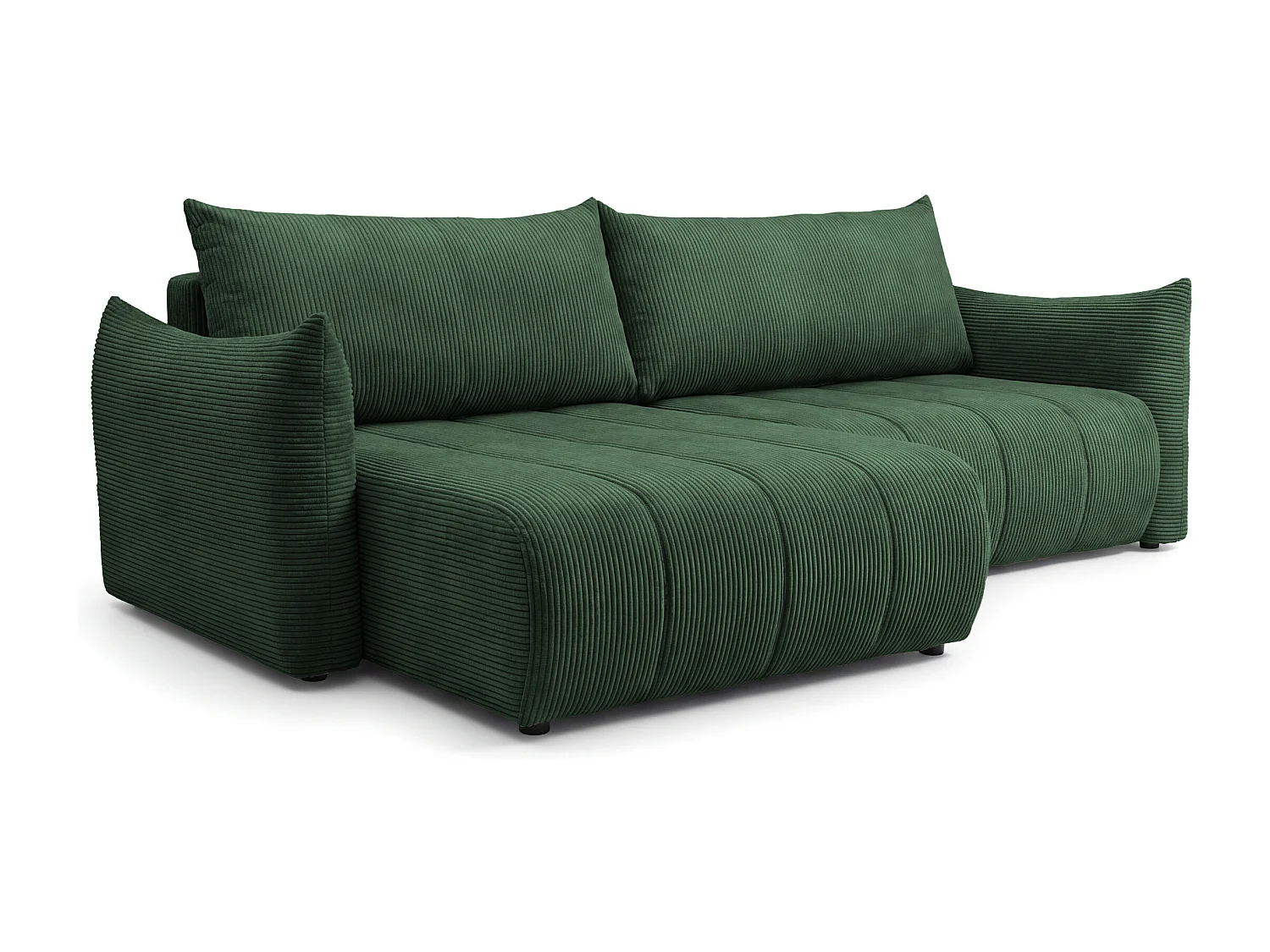 Narożnik Flo, z funkcją spania, do salonu, tkanina Poso, zielony (14)