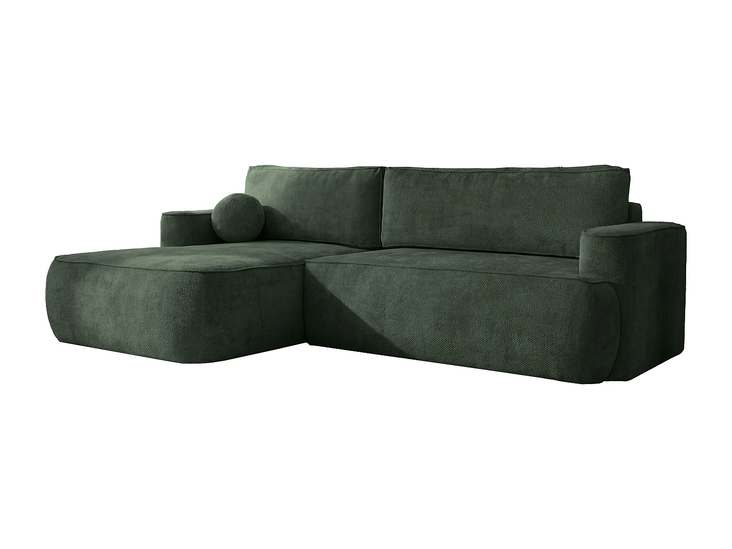 Narożnik Moon do salonu z funkcją spania, Flow, lewy, butelkowa zieleń (19)