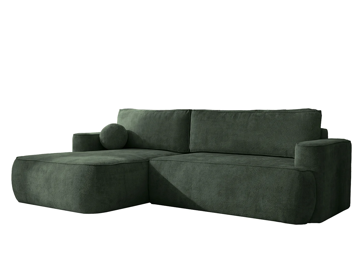Canapé d'angle Moon pour salon avec fonction couchage, Flow, gauche, vert bouteille (19)