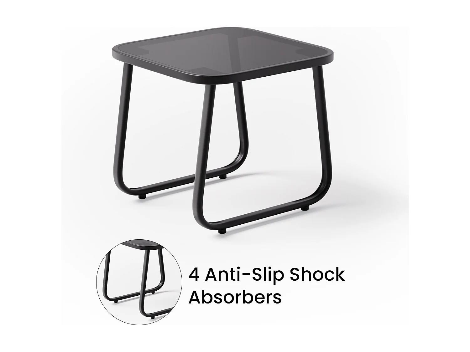 Bealife Ensemble salon de jardin – 2 chaises + 1 table, avec accoudoirs, noir 63×72×76cm, respirable et confortable, ajusté à la courbe dorsale