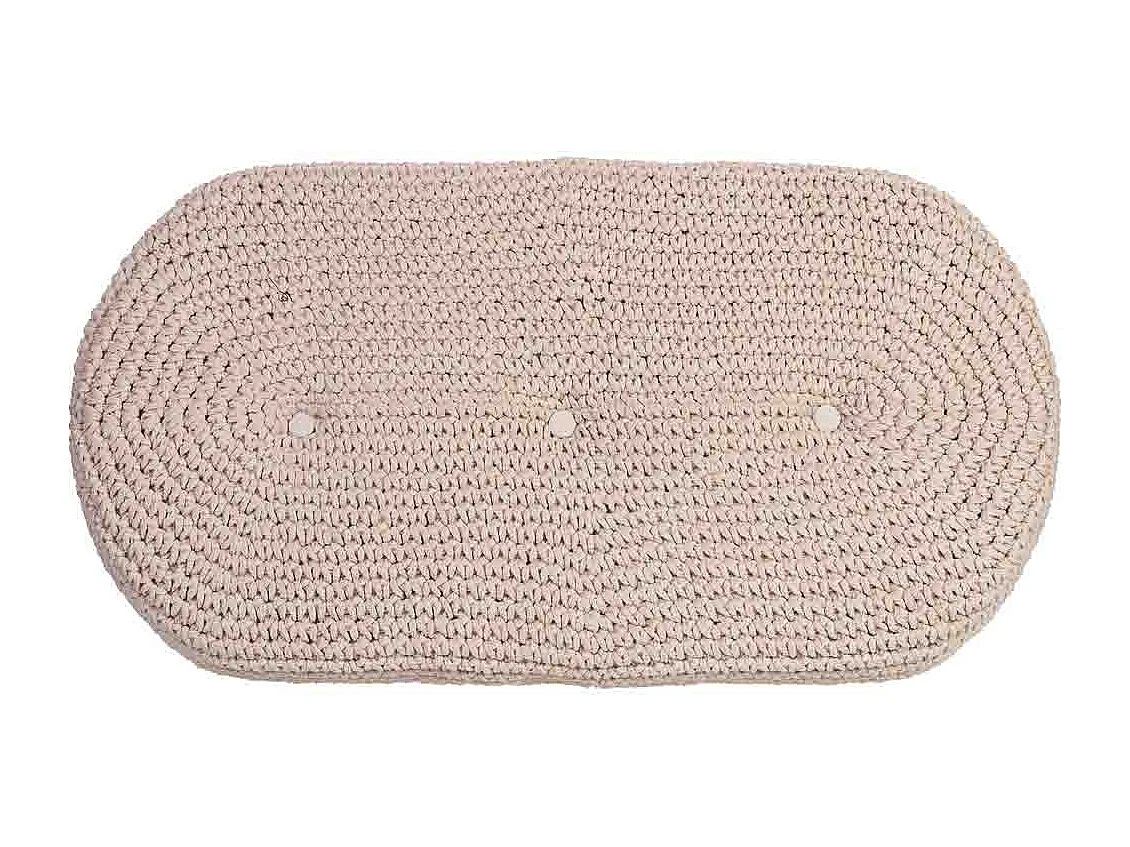 Tabouret en coton tissé beige et bois 82x43x43h cm