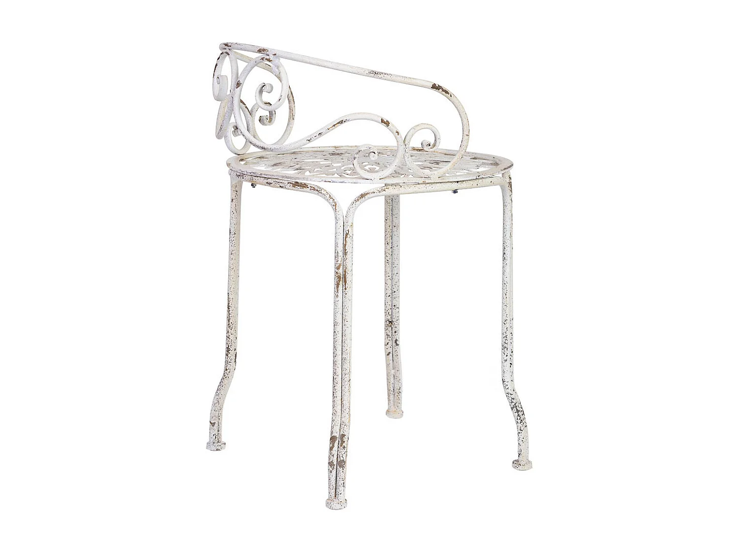 Hocker aus Metall, Vintage-Finish, 44x44x66,5H cm