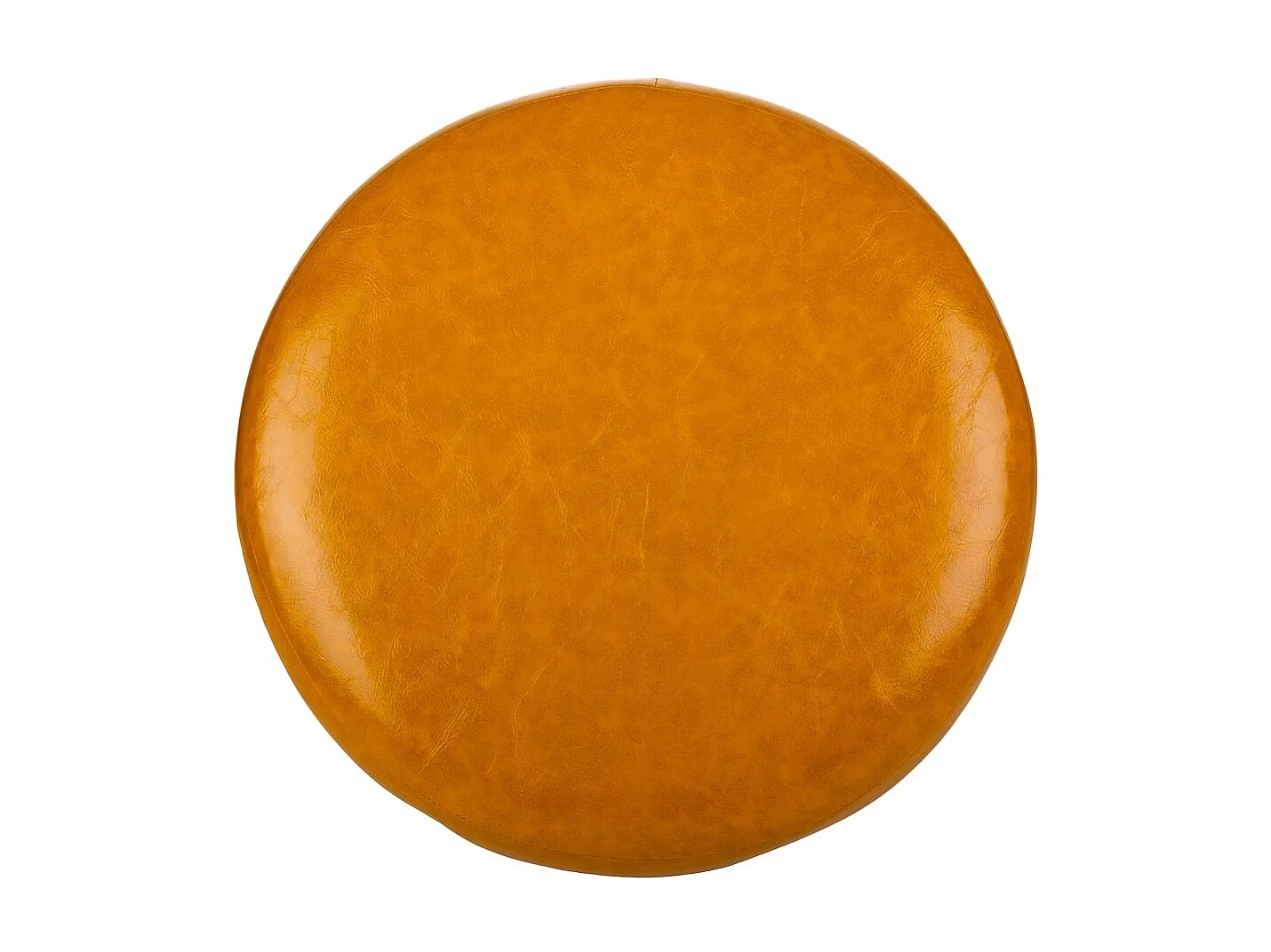 Sgabello in legno e similpelle arancione 40x40x13/29h