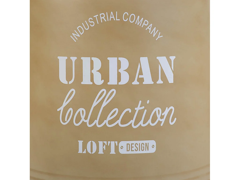 Hocker Metall gepolstert, bedruckt, beige