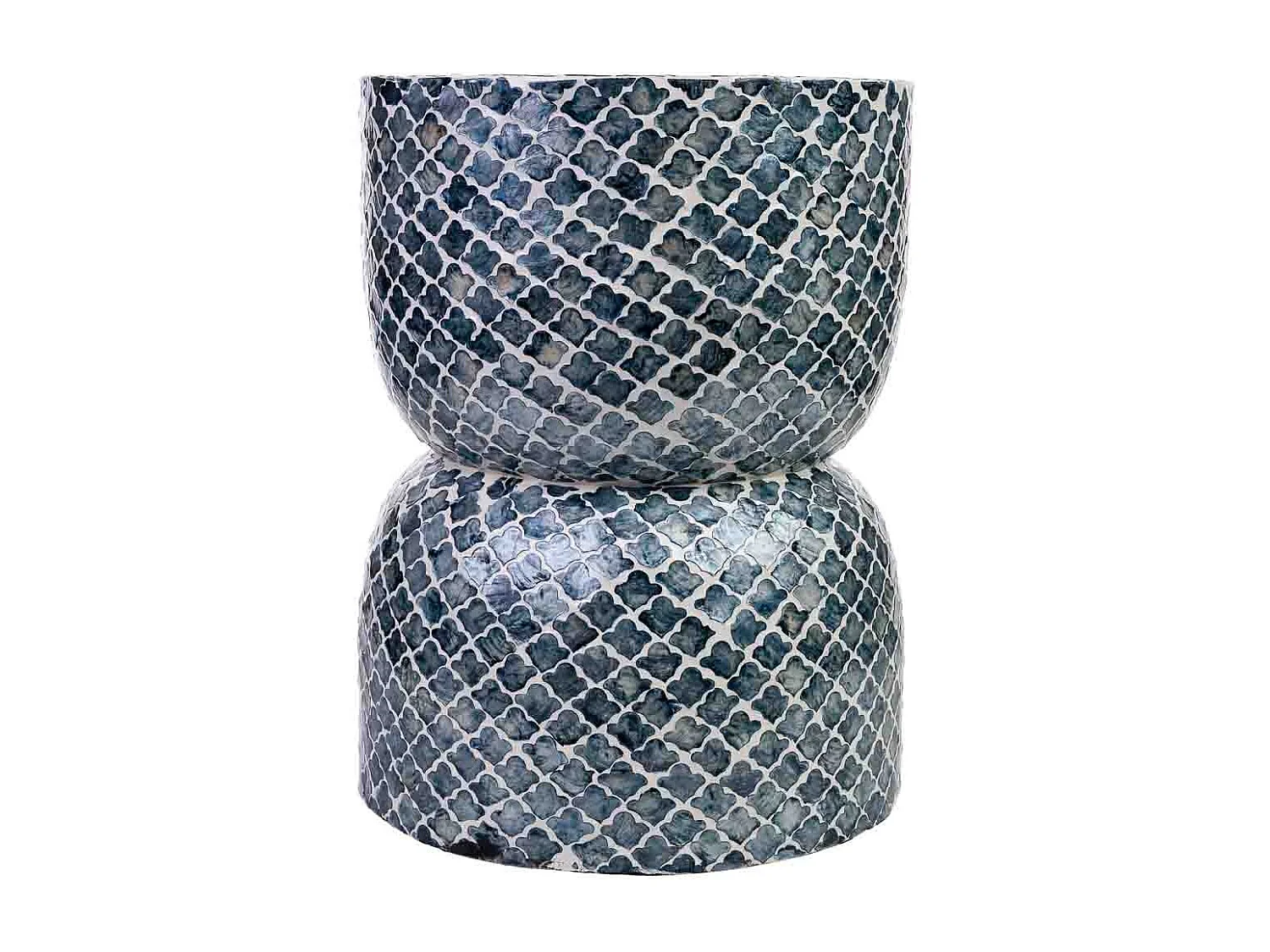 Banco de madeira e capiz cinzento d35,5x46h cm