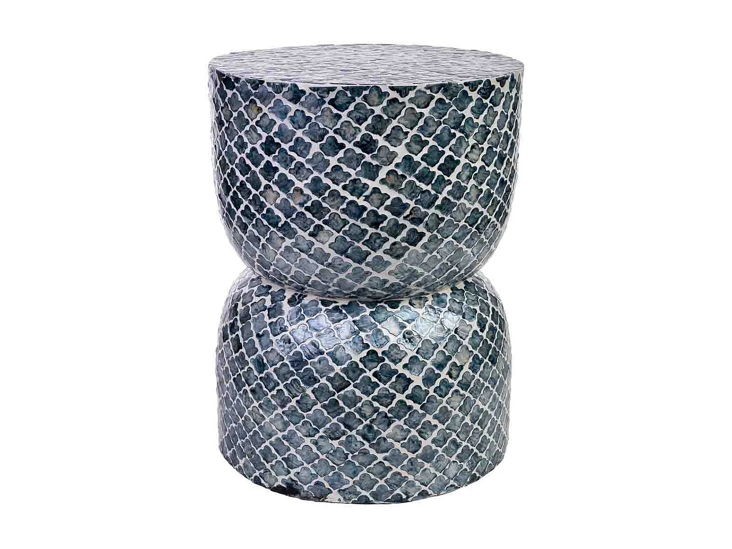 Banco de madeira e capiz cinzento d35,5x46h cm