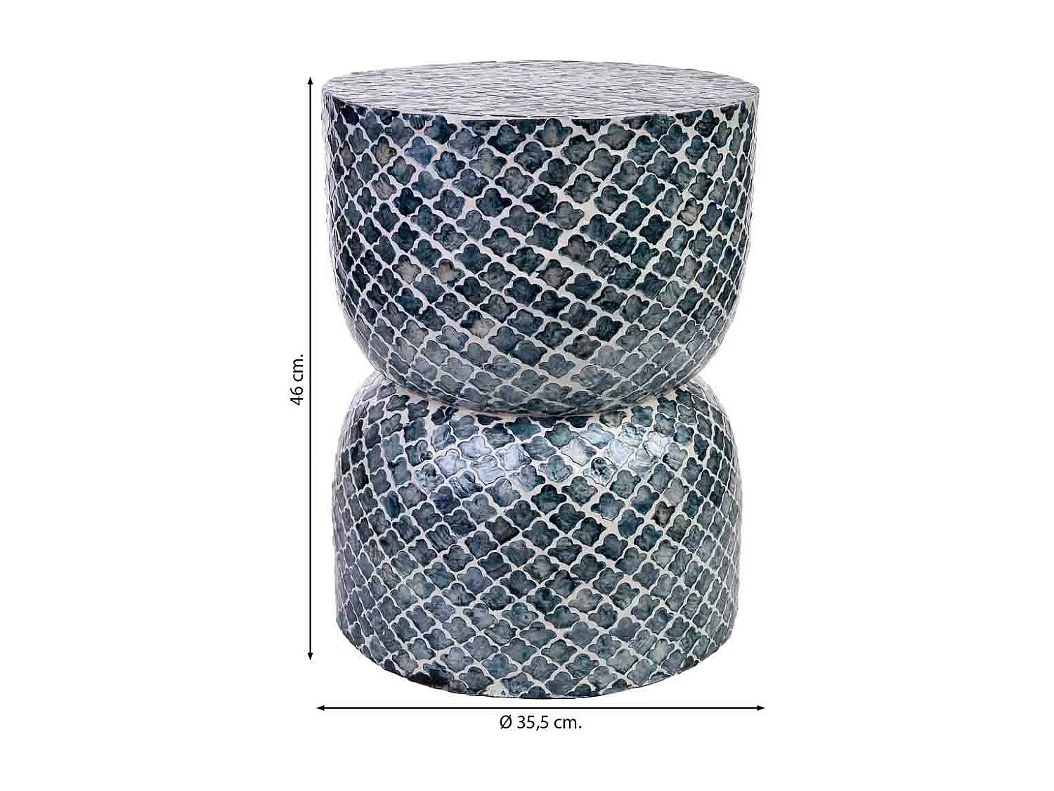 Banco de madeira e capiz cinzento d35,5x46h cm