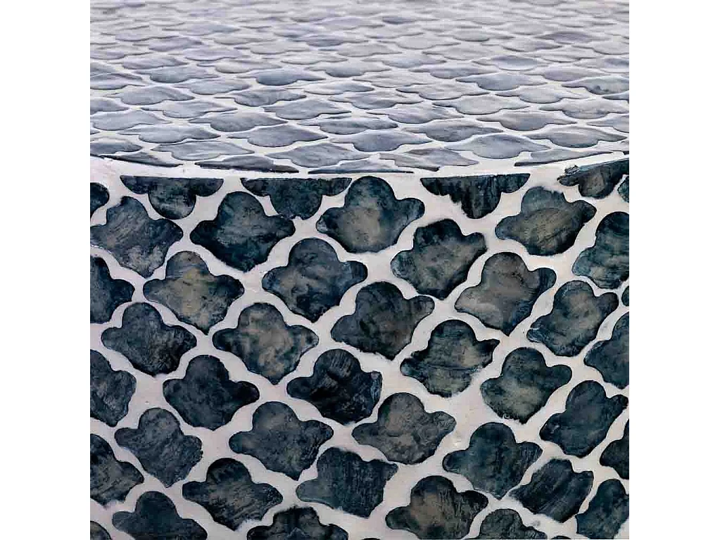 Banco de madeira e capiz cinzento d35,5x46h cm