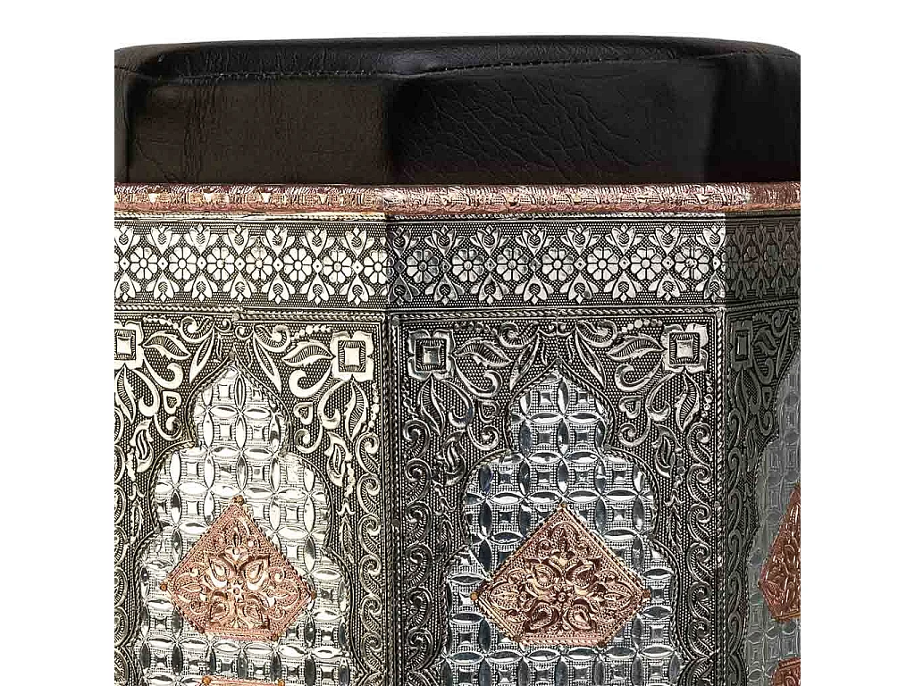 Sgabello in metallo dipinto a mano blu 31x31x42h