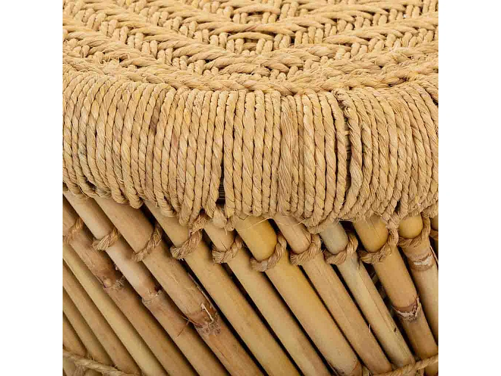 Set di 2 sgabelli marroni in bambù e corda