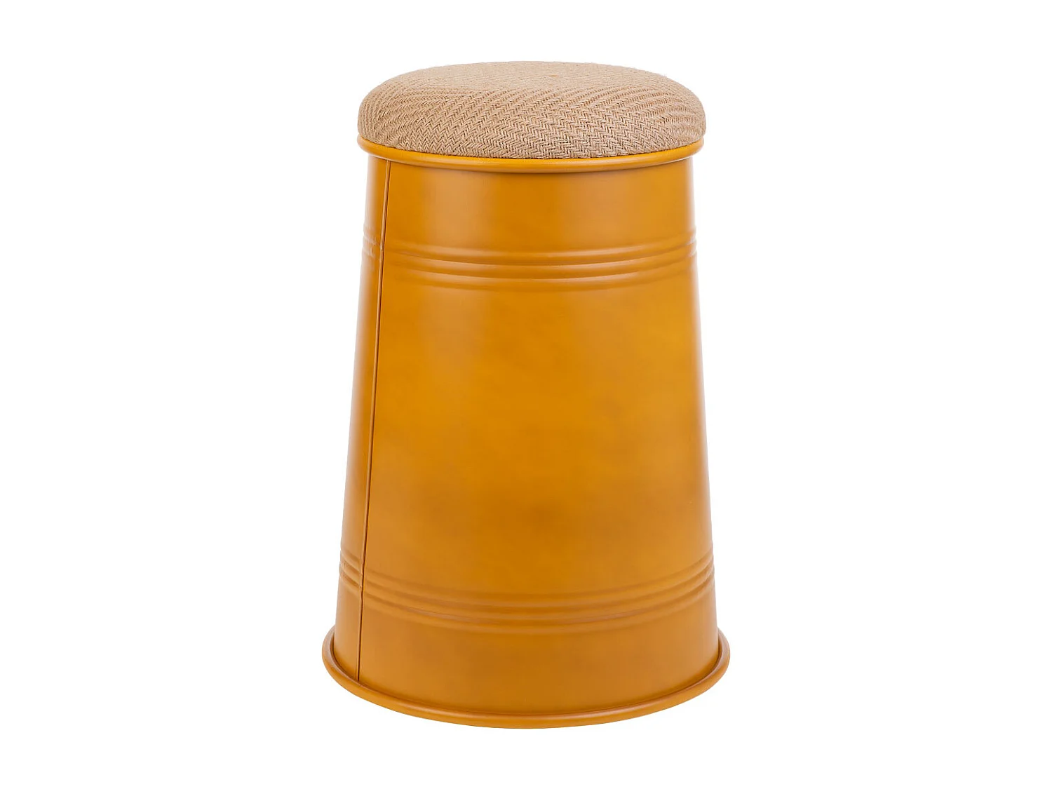 Taburete de metal tapizado impreso amarillo 33x47 cm