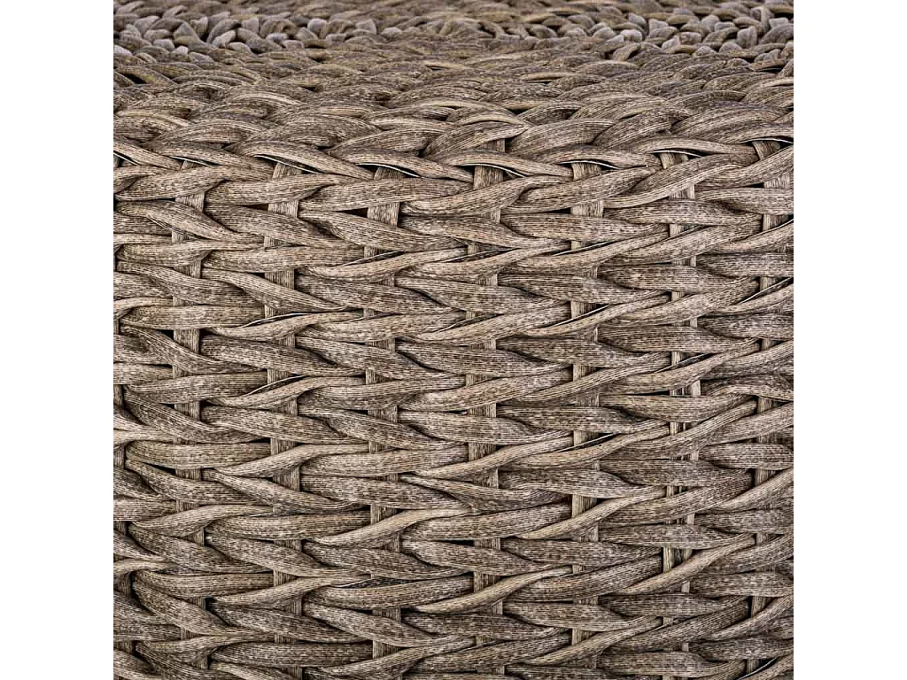 Grauer Polyrattan-Hocker, T40x48h cm