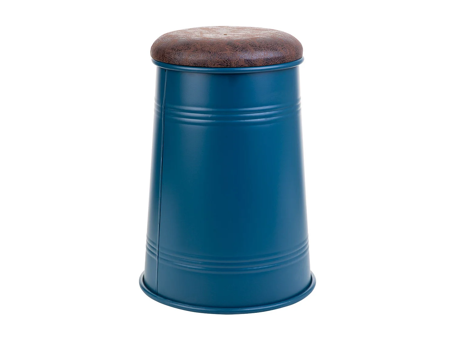 Taburete de metal tapizado impreso azul 33x47 cm