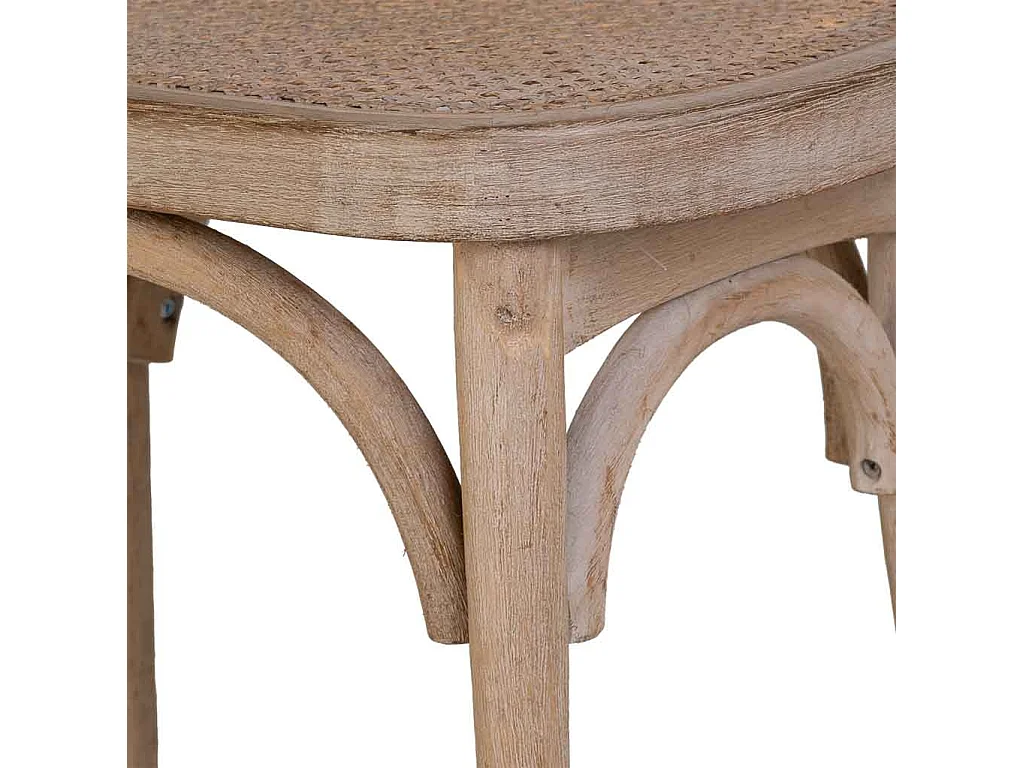 Banco em madeira com assento em vime 55x37x47h cm