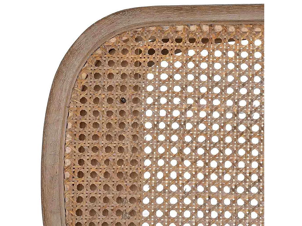 Banco em madeira com assento em vime 55x37x47h cm